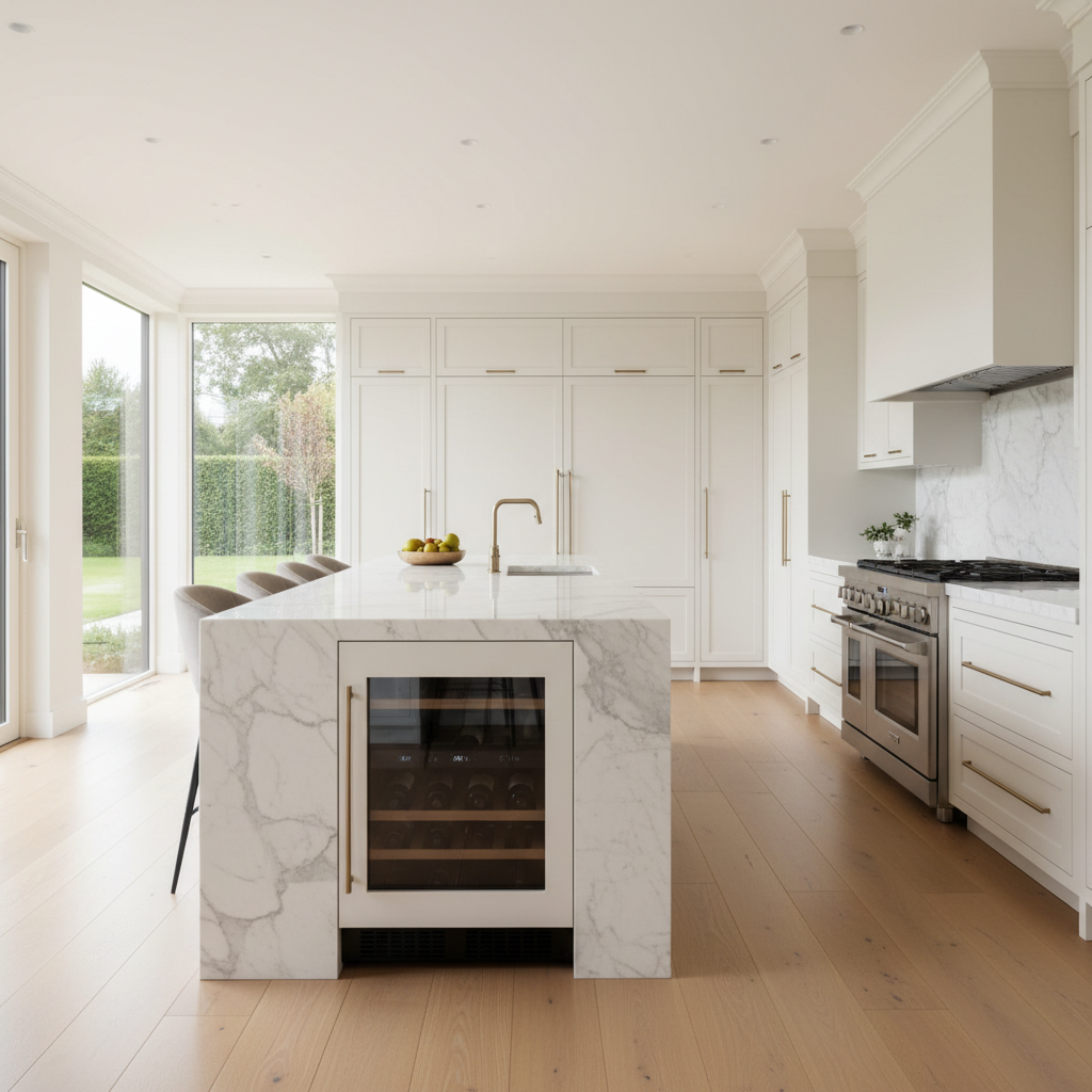 Luxury modern kitchen with Miele-style appliances